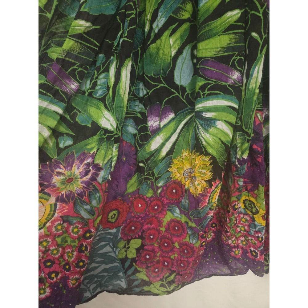 Vintage Take Two Botanical Floral Skirt Elastic Waist‎ Boho Tropical Garden - Picture 2 of 6